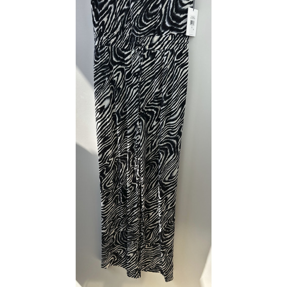NWT Calvin Klein Zebra Animal Print Jumpsuit Drawstring Sleeveless Size 6 - Picture 4 of 14